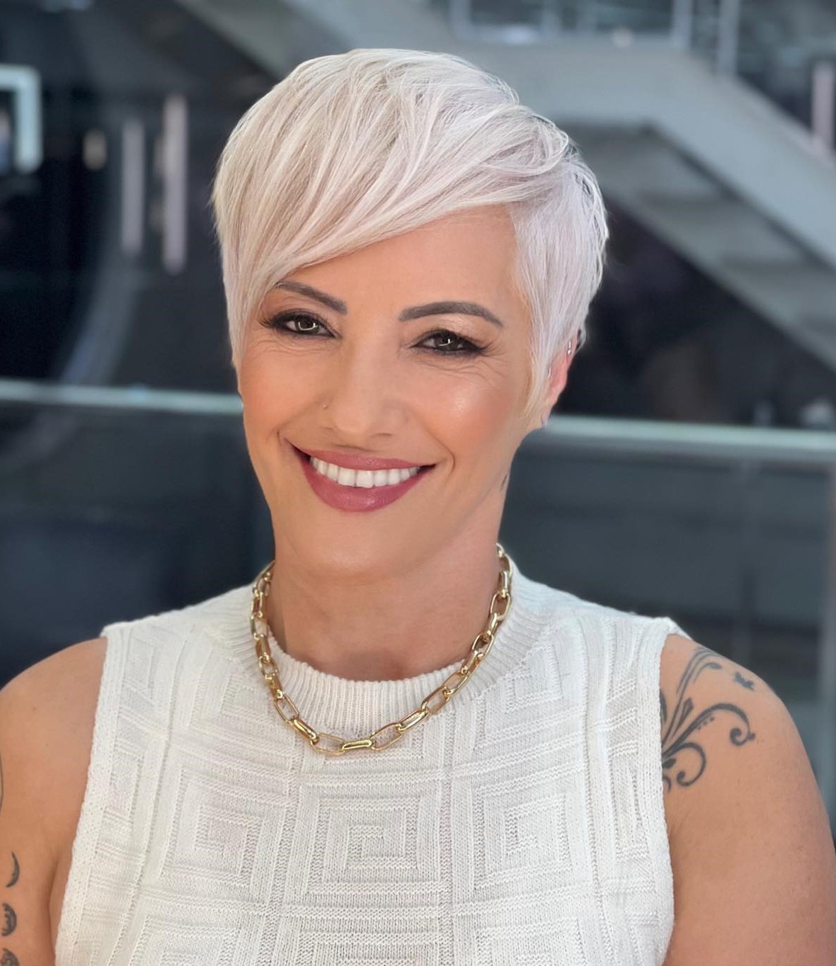 Bright Blonde Pixie for Older Women