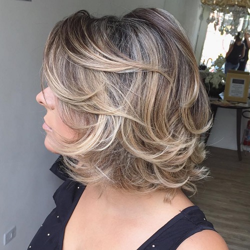 Medium Curly Layered Hairstyle