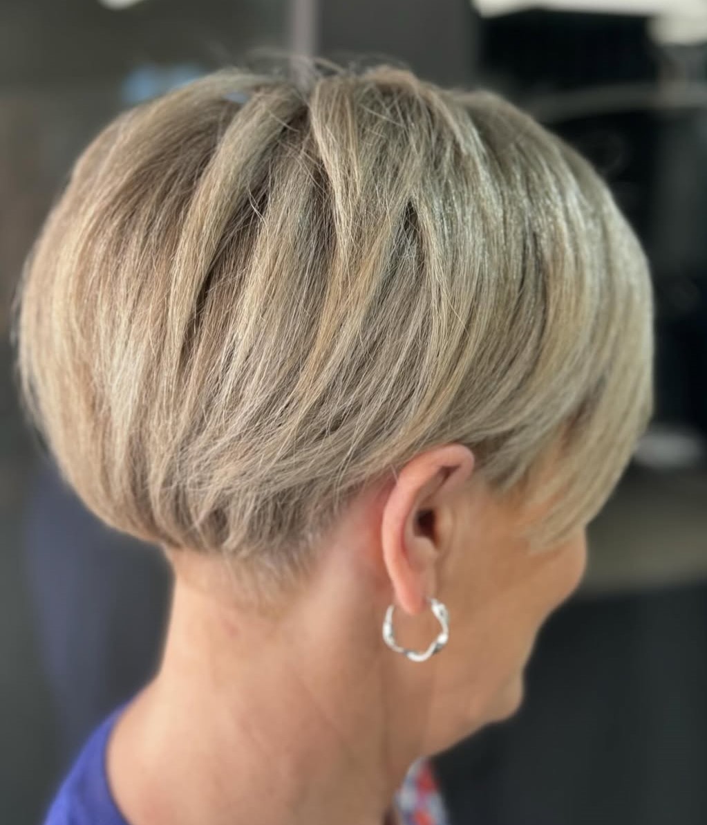 Undercut Bob Hairstyle for Women Over 60
