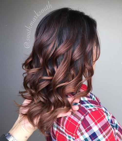 Chocolate Balayage For Black Hair