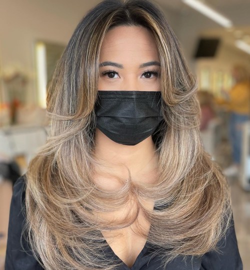 Long Feathered Curtain Bangs Long Feathered Curtain Bangs and Front Layered