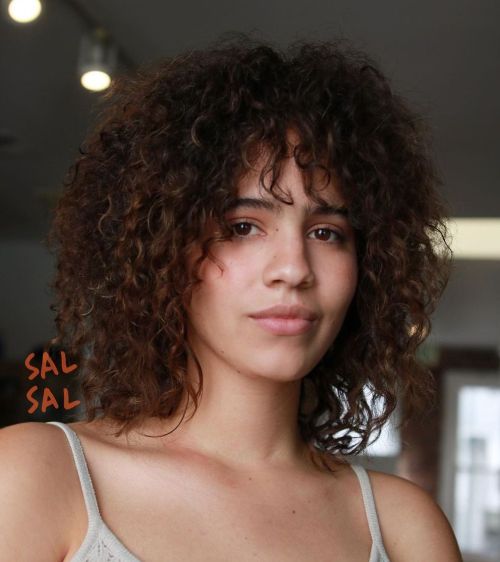 Warm Brown Curly Hair