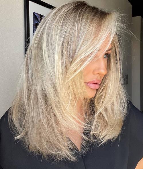 Delicate Mid-Length Shag for Fine Hair