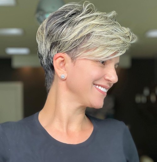 Choppy Tapered Pixie with Layered Side Bangs