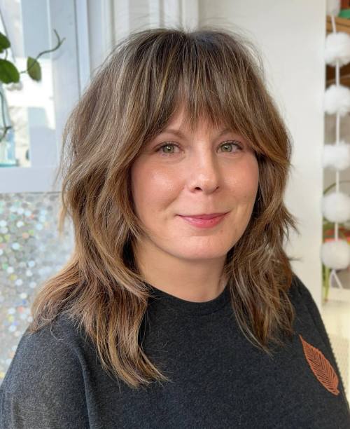 Crisp Medium Shag with Airy Bangs