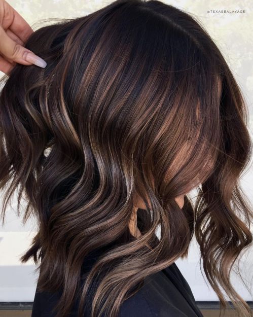Dark Brown Hair with Delicate Blonde Highlights