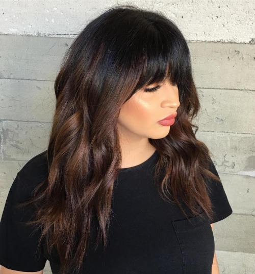 Subtle Brown Balayage For Black Hair