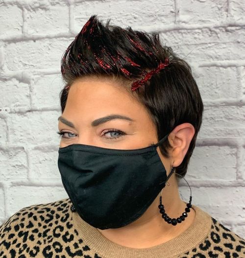 Edgy Haircut With Glitter