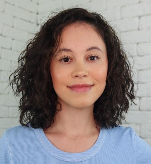 Low Maintenance Curly Haircut With Volume At The Top 