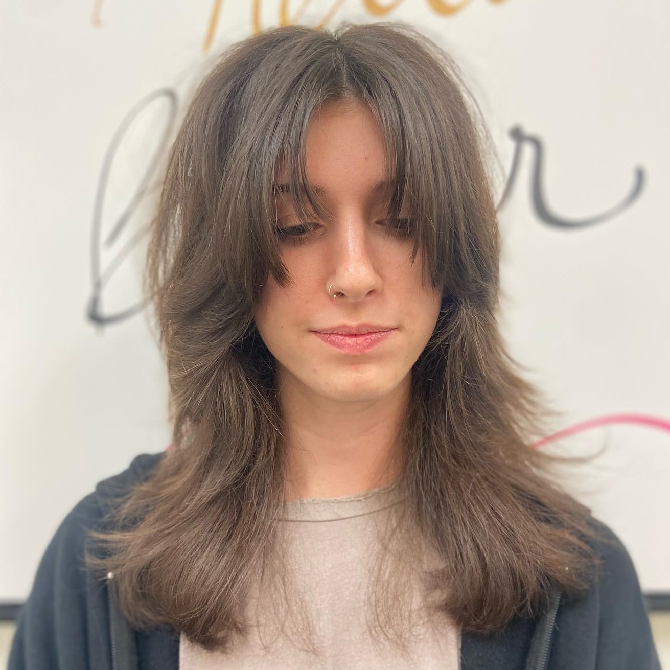 Wolf Cut with Curtain Bangs