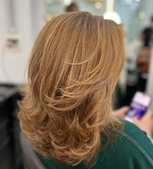Shoulder Length Haircut with Flipped Up Layers