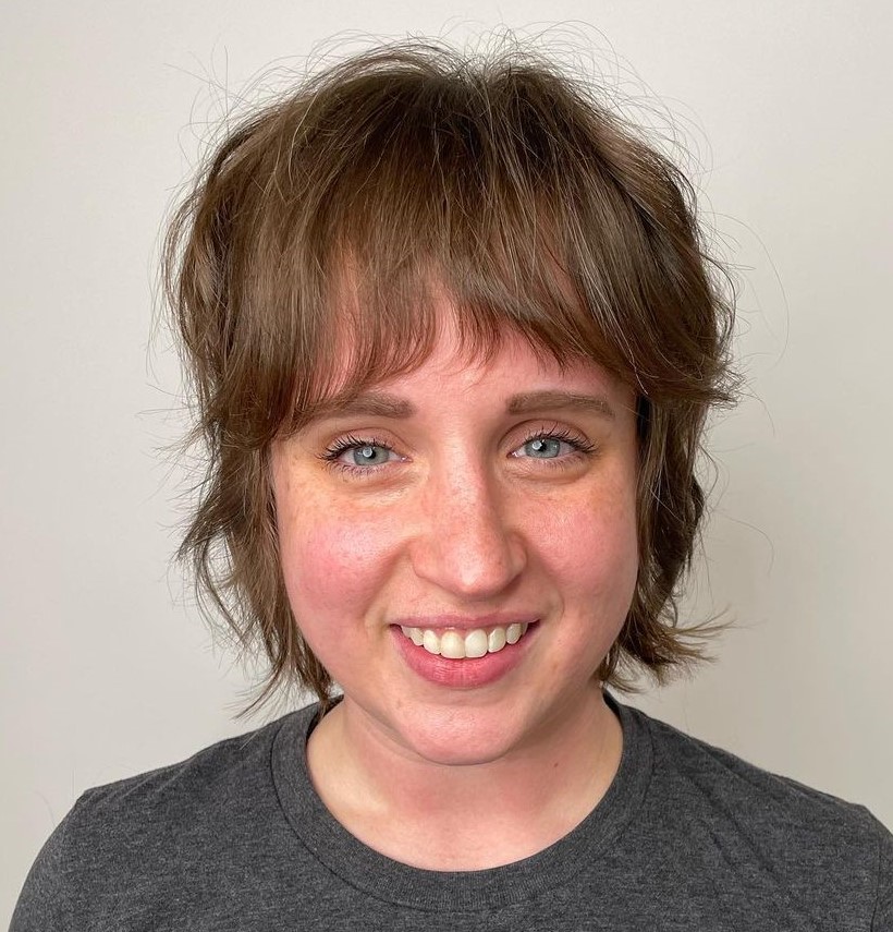 Shaggy Bob for Finer Hair Texture Short Shag for Women with High Forehead