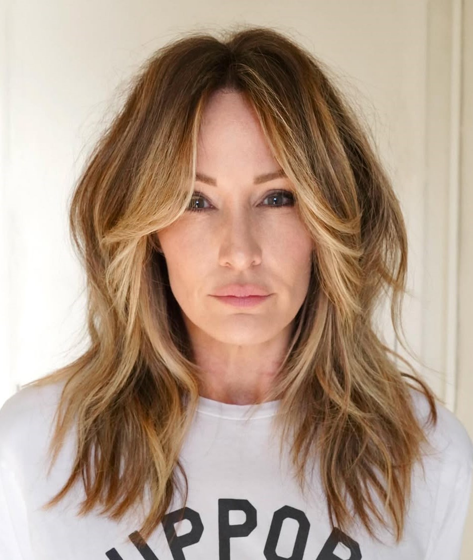 Medium Shag with Curtain Bangs