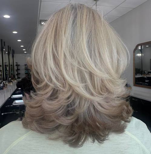 Medium Haircut with Flipped Up Layers