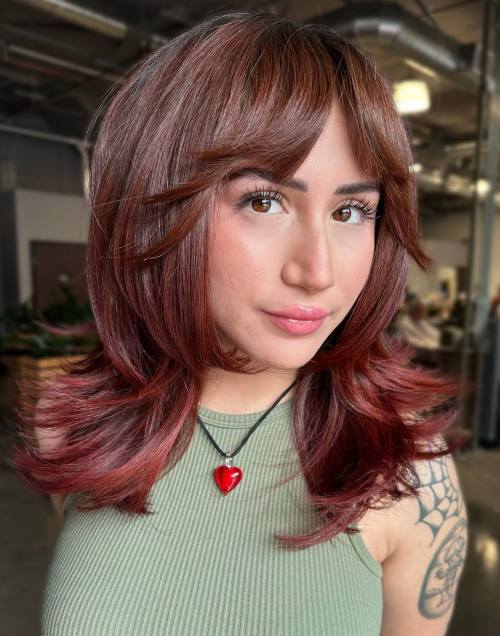 Medium Length Three Tier Butterfly Cut