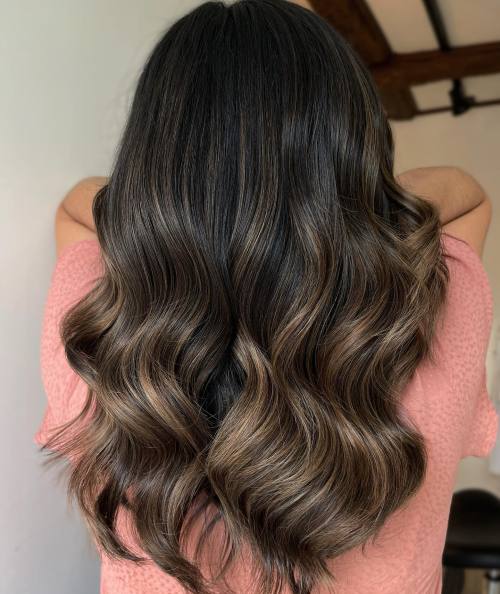 Golden Brunette Balayage Waves
