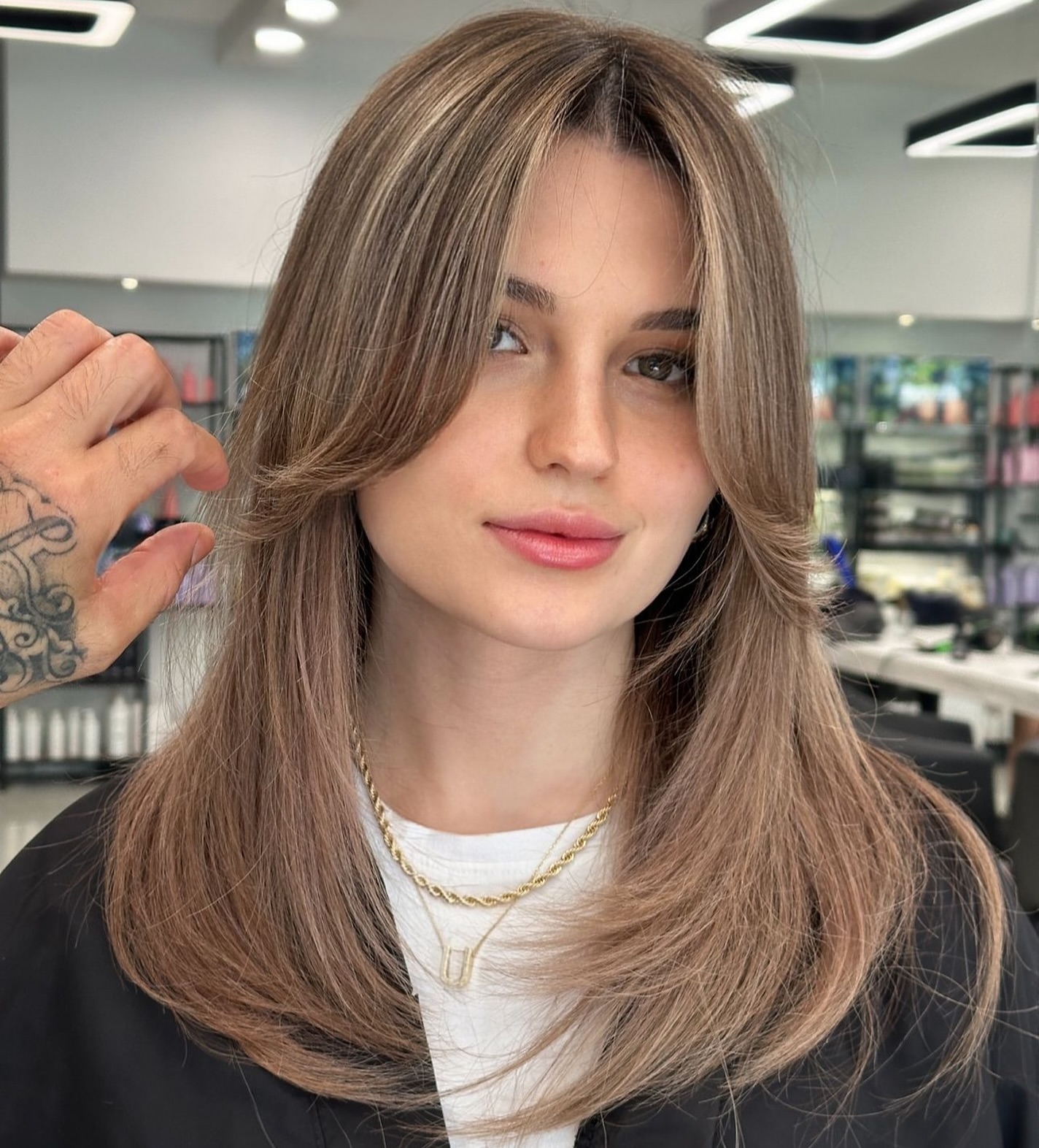 Curtain Bangs for Square Faces