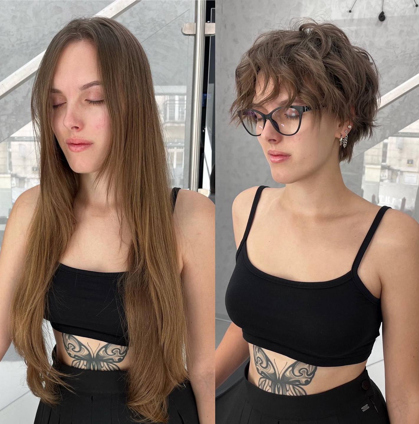 Curly Wolf Cut for Fine Hair Wavy Pixie Bob with Longer Bangs