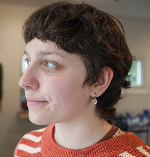 Wavy Mullet with Cropped Bangs