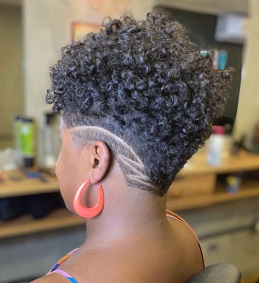 Tapered Afro Women's Afro Undercut Hairstyle