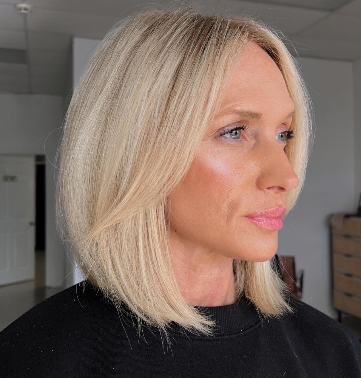 Over Medium-Length Bob