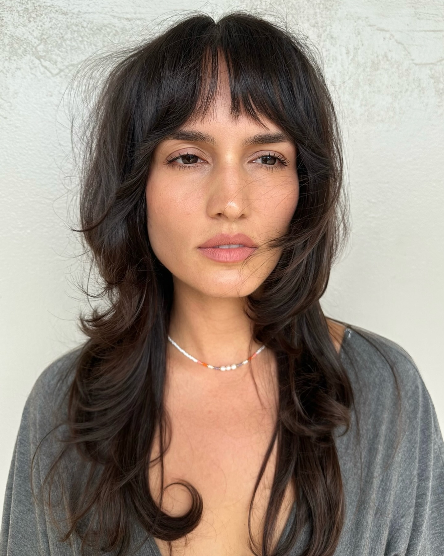 Long Brunette Wolf Cut