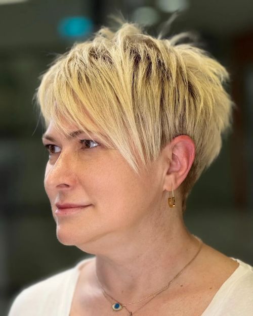 Edgy Sliced Pixie for Women Over 50