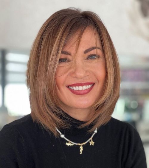 Youthful Layered Lob Cut