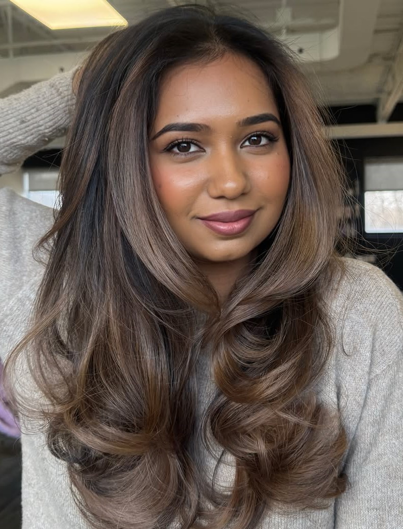 Luxury Espresso Brown Balayage
