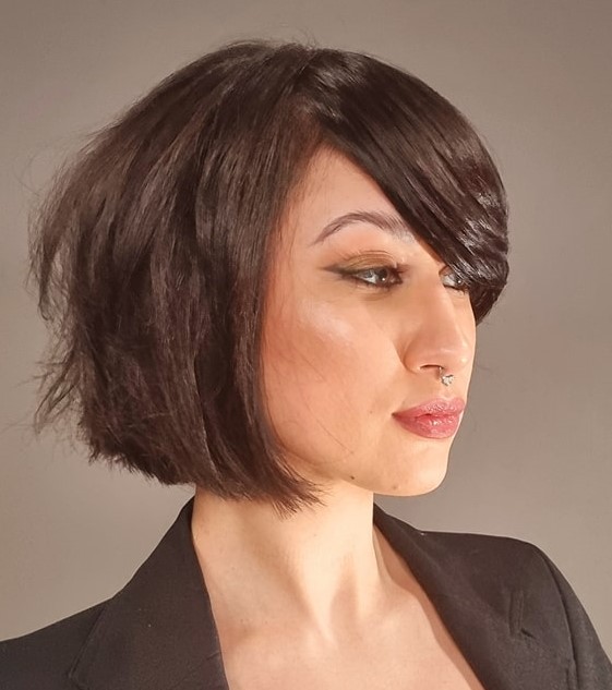 Side Bangs for Short Bob Haircut