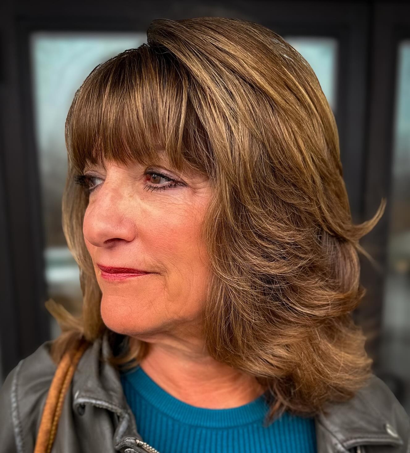 Medium Layered Cut for Thick Hair Over 50