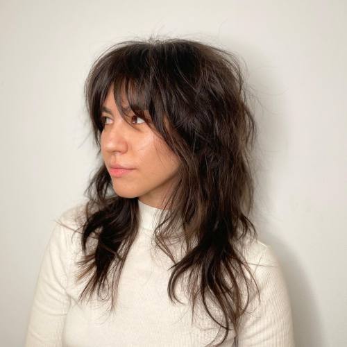 Armpit Length Airy Shag Haircut