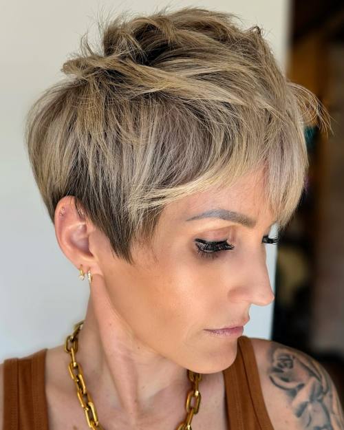 Choppy Layered Pixie Hairstyle