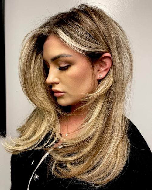 Volumized Long Layered Hairstyle