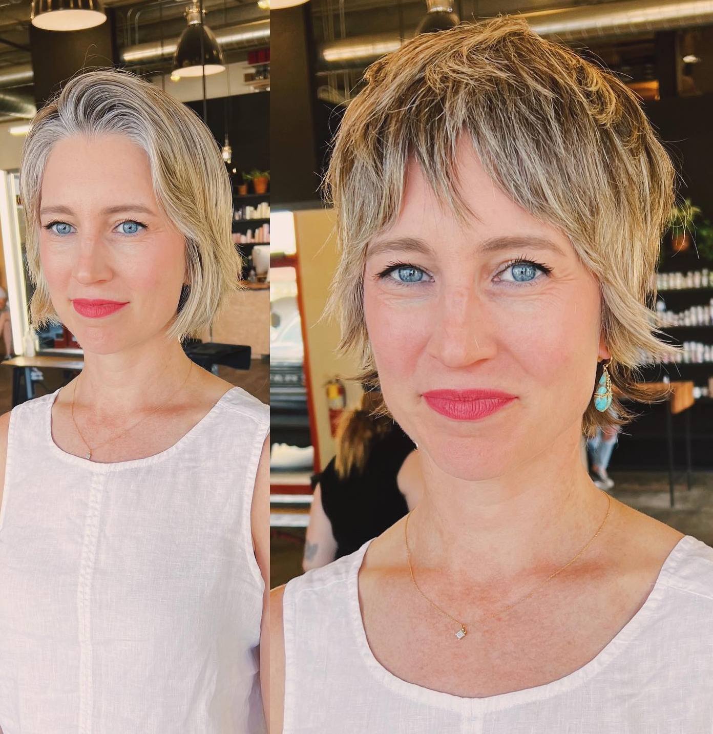 Short Shaggy Wolf Cut Transformation Pixie Wolf Cut for Thin Hair Types