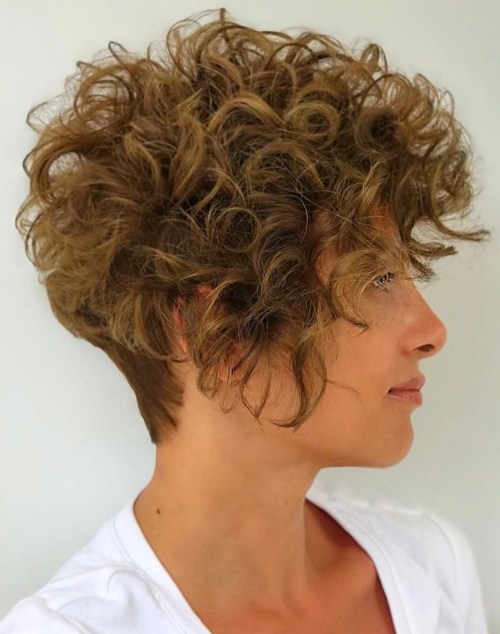 Messy Asymmetric Curly Pixie Messy Pixie for Curly Locks