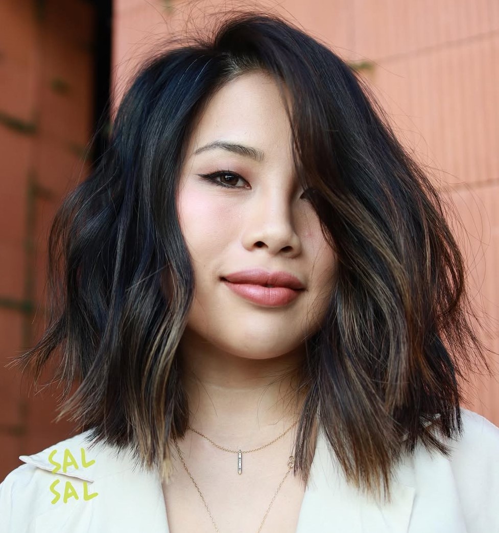 Internal Layering Bob Shaggy Lob with Internal Layers