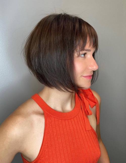 Inverted Bob with See Through Bangs