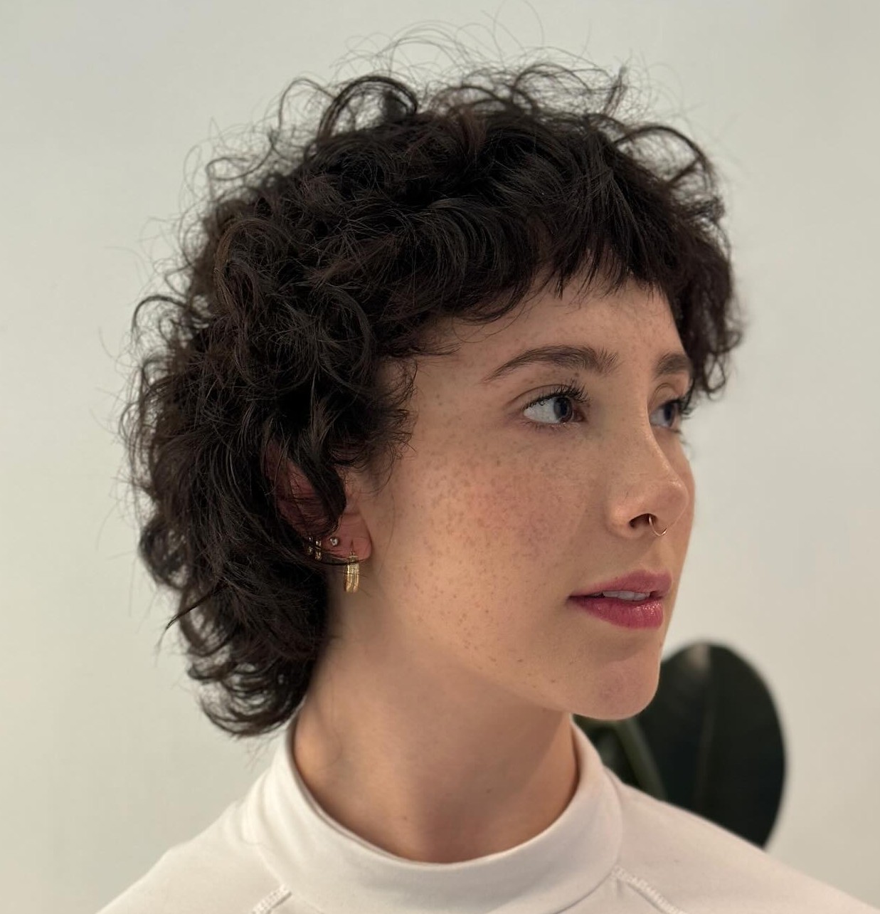 Short Curly Shag for Thick Hair