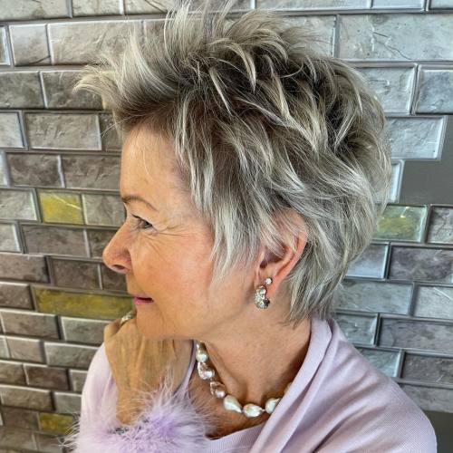 Soft Spiky Mullet for Older Ladies