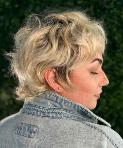 Wavy Messy Lived In Blonde Pixie