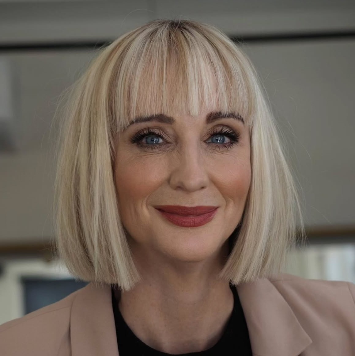 Blunt Bob for Straight Hair Over 40