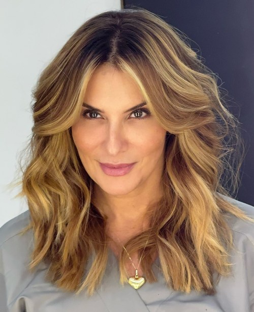 Below the Shoulders Curled Shag with Blunt Ends