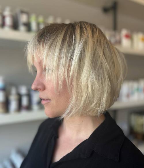 Soft Messy Layered Bob for Thin Hair
