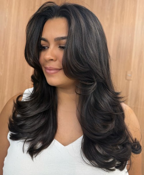 Thick Flowy Butterfly Haircut