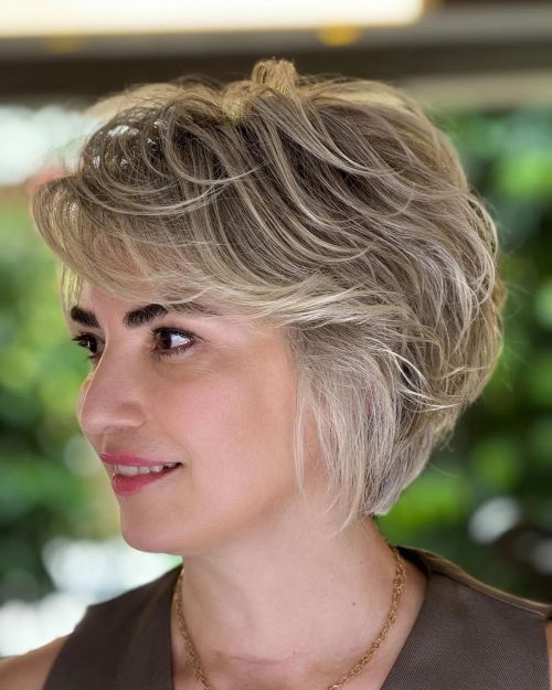 Dirty Blonde Feathered Bixie Over 40