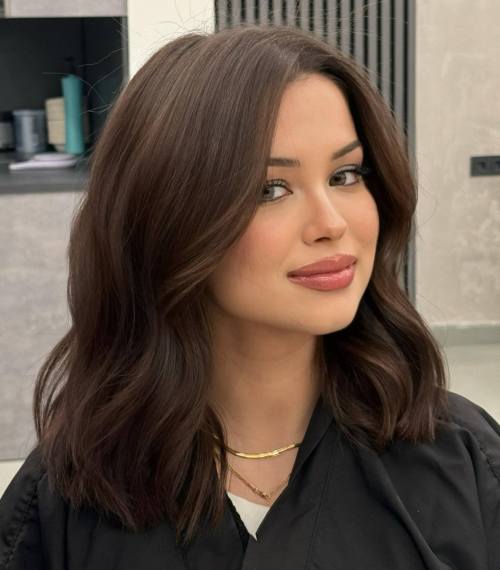 Polished Face Framing Blunt Lob