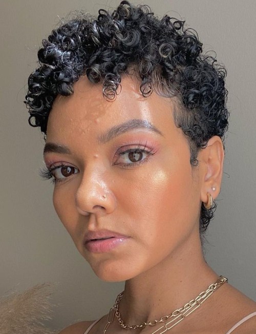 Short Sides Curly Top Short Cut for Naturally Curly Hair