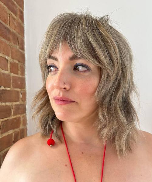 Low Maintenance Collarbone Shag with Bangs