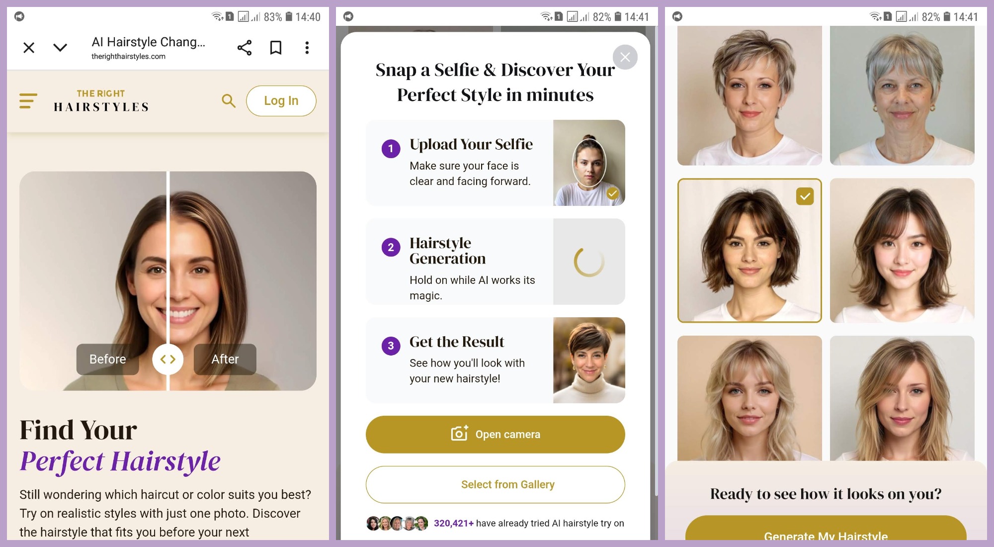 Example of the Top Hair Try-On Tool Results TheRightHairstyles Haircut Simulator and Generator